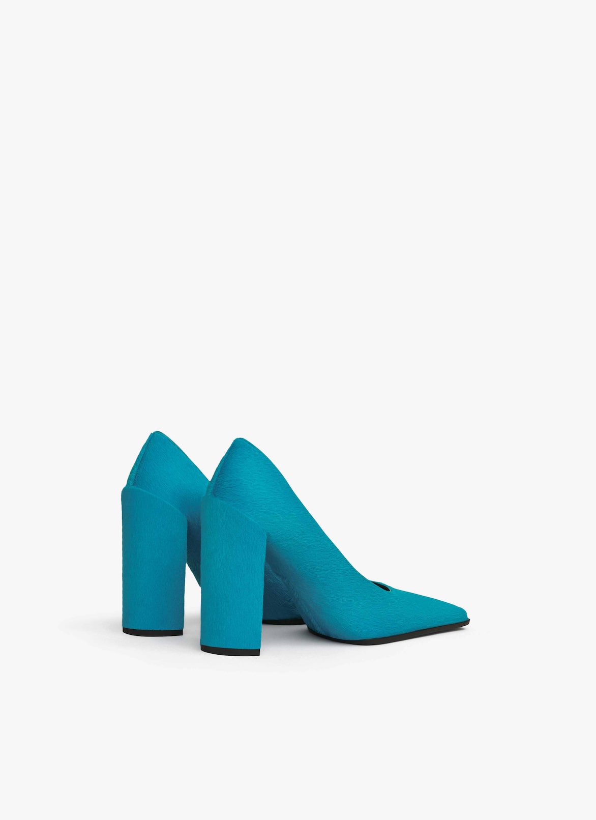 SQUARE PUMPS IN HAIRCALF ALAÏA TURQUOISE SQUARE PUMPS IN HAIRCALF